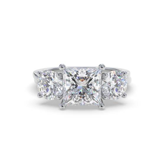 3 Stone Infinity Princess Diamond Ring