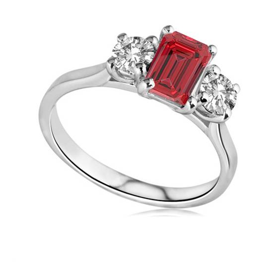 Ruby Emerald And Round Gemstone
