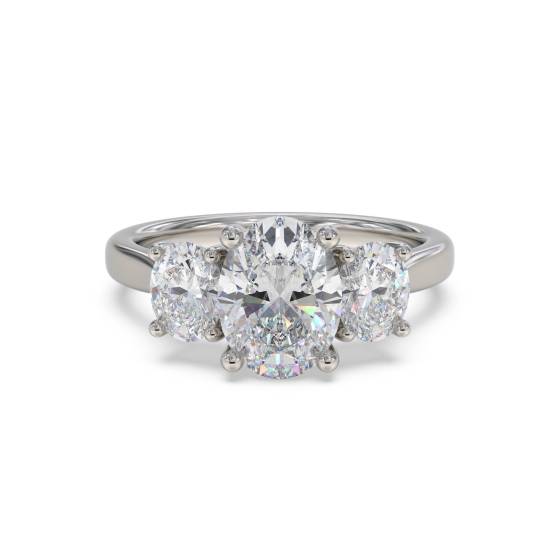 Elegant Oval Diamond Trilogy Ring