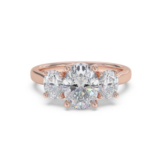 Elegant Oval Diamond Trilogy Ring