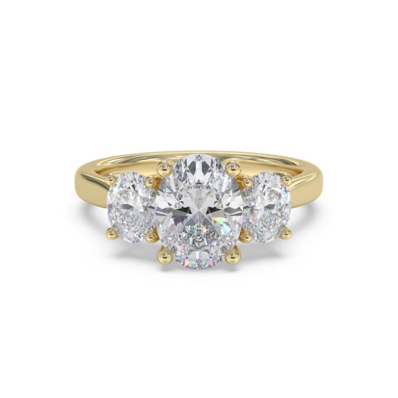 Elegant Oval Diamond Trilogy Ring