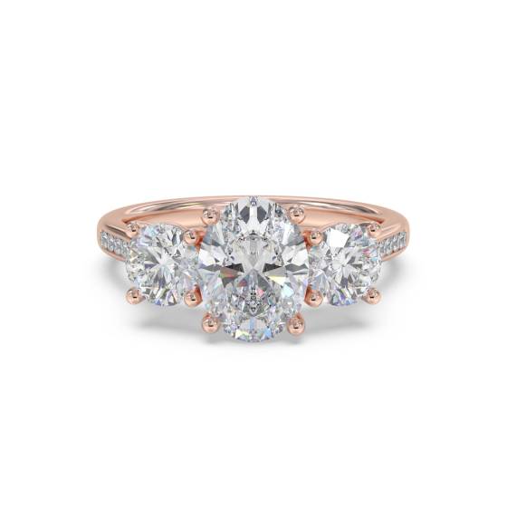 Classic Oval Diamond Trilogy Ring