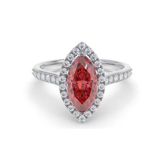 Ruby and Diamond Halo Ring