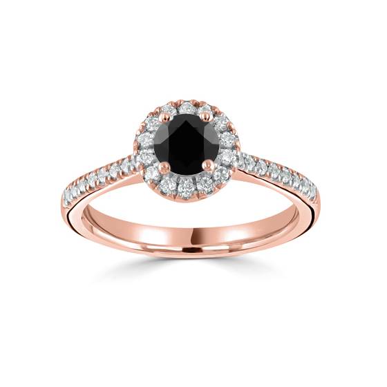 Black Diamond Shoulder Set Ring
