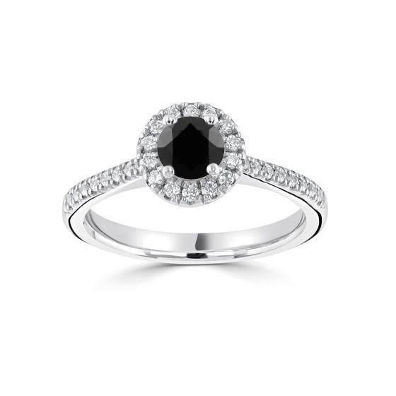 Black Diamond Shoulder Set Ring