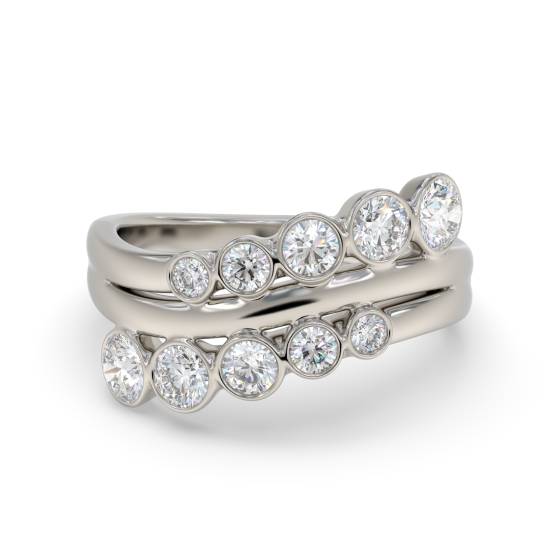 Unique Round Diamond Bubble Dress Ring