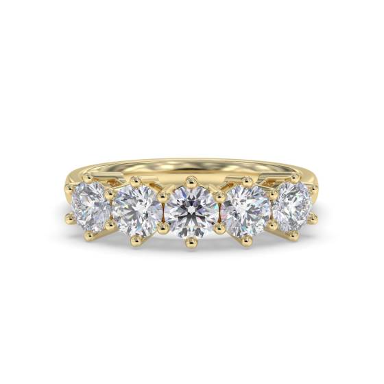 Round Diamond 5 Stone Ring