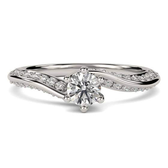 1.92ct VS2/E Round Cut Lab Grown Diamond Twist Shoulder Set Ring