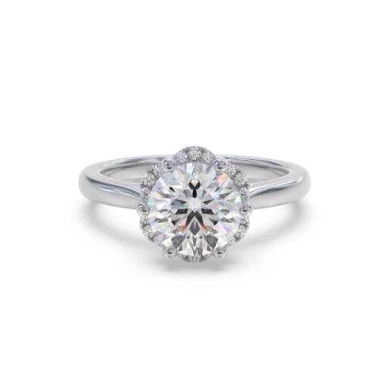 2.00ct SI2/G Round Cut Natural Diamond Halo Ring