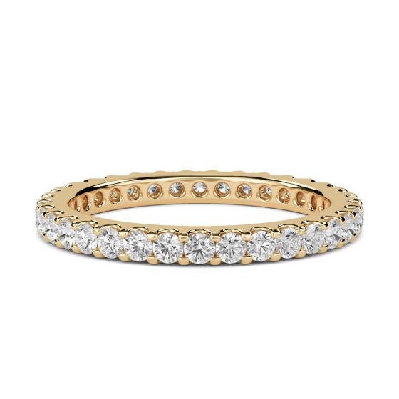 0.75ct VS/E-F Natural Round Diamond Full Eternity Ring in 18k Yellow Gold