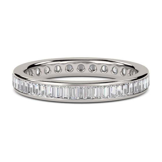 0.75ct VS/E-F Baguette Cut Natural Diamond Full Eternity Ring
