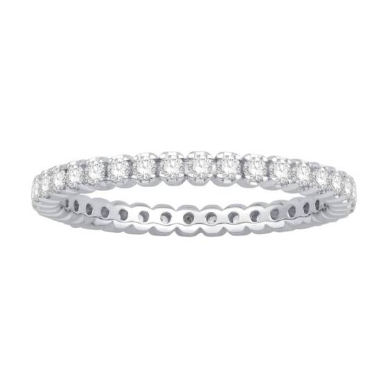 0.50ct VS/E-F Round Cut Natural Diamond Prong Set Full Eternity Ring