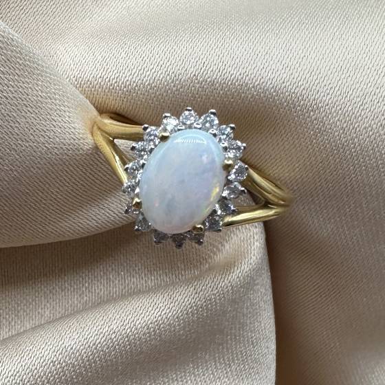 1.00ct VS/F Oval Cut Aquamarine Gemstone Split Halo Ring