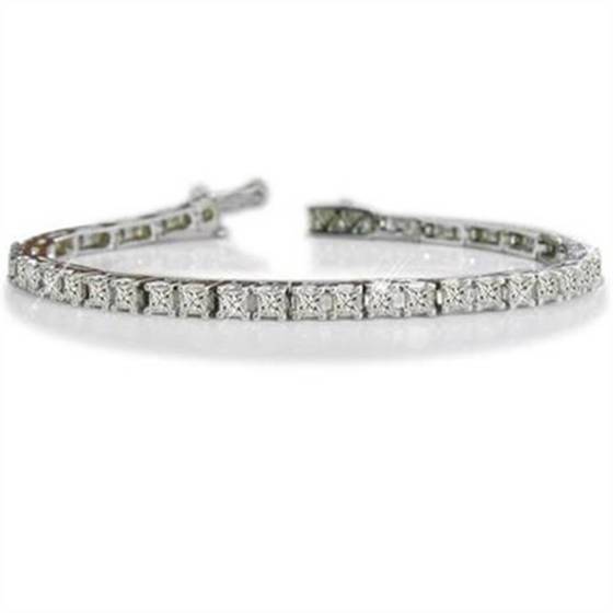 2.53ct SI/G-H Princess Cut Natural Diamond Designer Bracelet