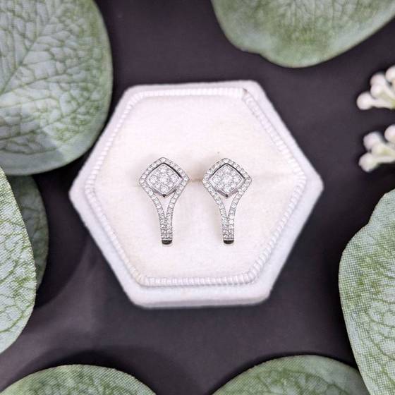 0.50ct VS/E-F Round Cut Natural Diamond Designer Earrings