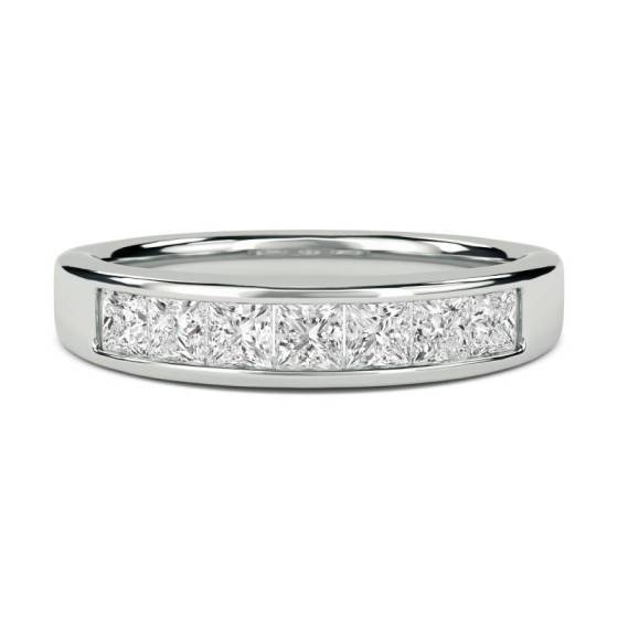 0.35ct SI/G Princess Cut Natural Diamond Half Eternity Ring