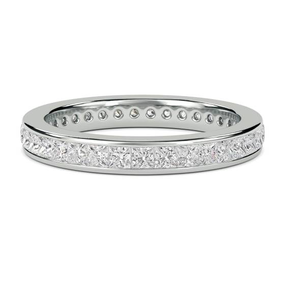 3.00ct VS1/F-G Princess Cut Labgrown Diamond Channel Set Full Eternity Ring