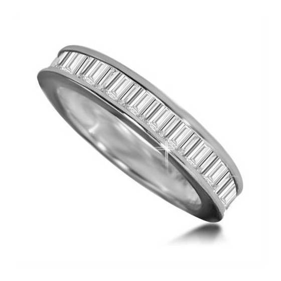 1.00ct VS/F-G Baguette Cut Labgrown Diamond Channel Set Full Eternity Ring