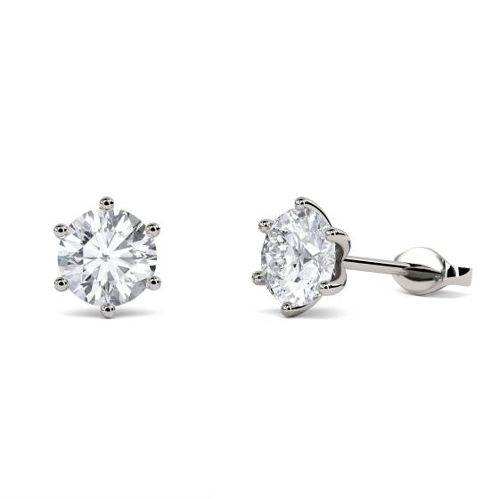2.00ct SI2/F Round Cut Natural Diamond Stud Earrings
