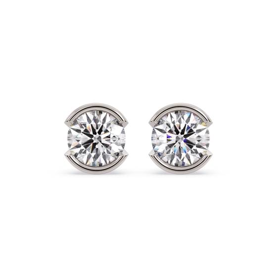 0.80ct VS/D-E Round Cut Natural Diamond Stud Screwback Earrings