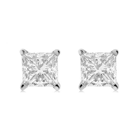 1.20ct VVS1/D Princess Cut Lab Grown Diamond Stud Earrings