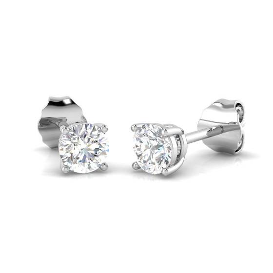 0.50ct SI/E-F Round Cut Natural Diamond Stud Earrings