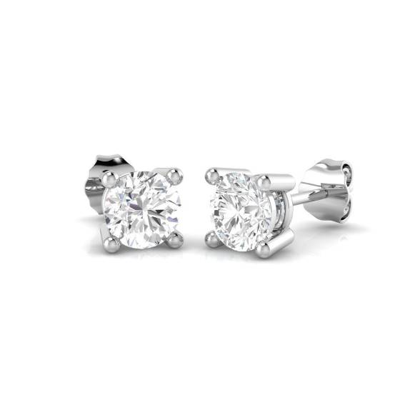 2.00ct SI2/G Round Cut Natural Diamond Four Claw Stud Earrings