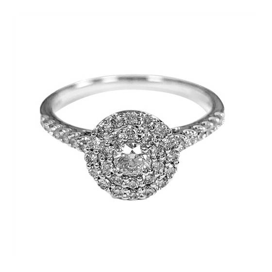 0.68ct VVS/G-H Round Cut Natural Diamond Bridal Set Ring