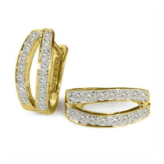 0.34ct SI/F-G Round Cut Natural Diamond Hoop Earrings