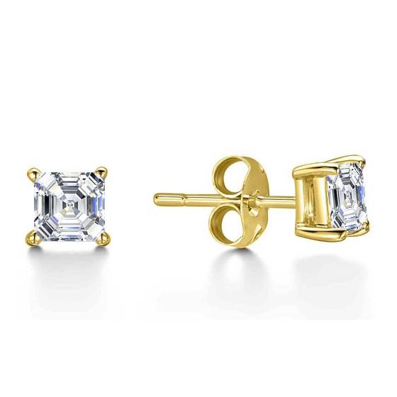 Classic Asscher Diamond Stud Earrings