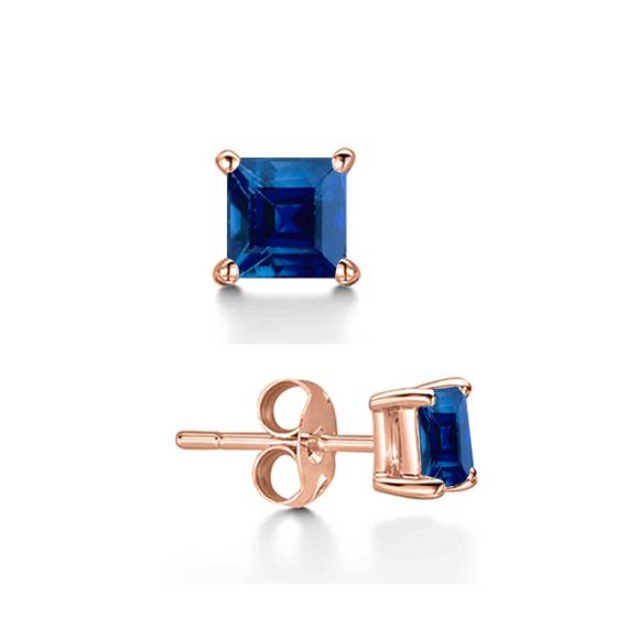Mens Blue Sapphire Gemstone Single Stud Earring