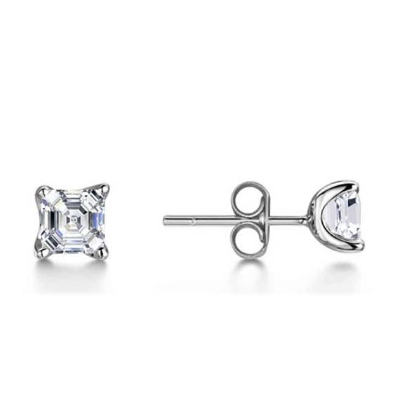 Classic Asscher Diamond Stud Earrings