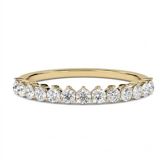 0.50ct VS/D-E Lab Grown Round Diamond Eternity Ring in 18k Yellow Gold