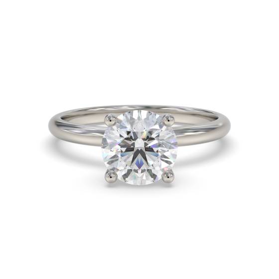 2.01ct VVS2/E Lab Grown Round Diamond Solitaire Ring in Platinum
