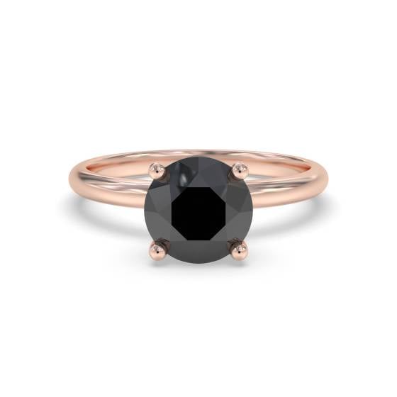 Black Diamond Solitaire Ring