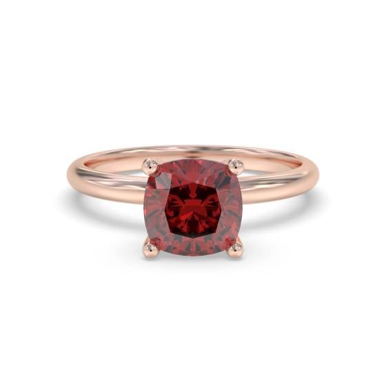 Classic Cushionruby Solitaire Ring