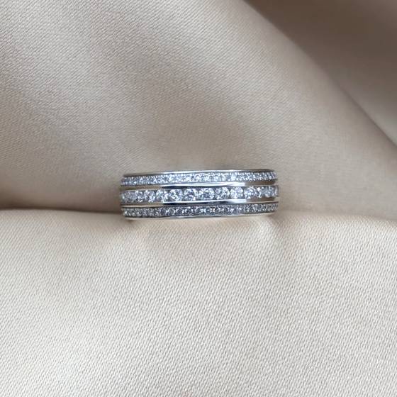 1.00ct VS/E-F Round Cut Natural Diamond Full Eternity Ring