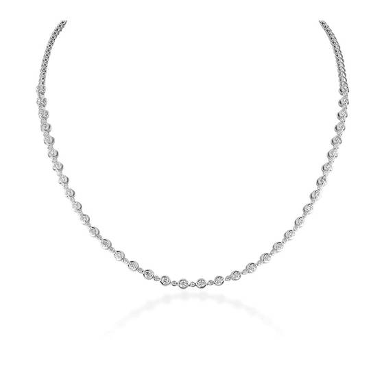 2.00ct VVS/E-F Round Cut Natural Diamond Tennis Necklace