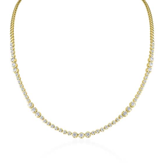 3.00ct VVS/E-F Round Cut Natural Diamond 18 Inches Tennis Necklace