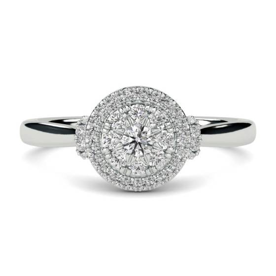 0.25ct VS/F-G Round Cut Natural Diamond Cluster Ring
