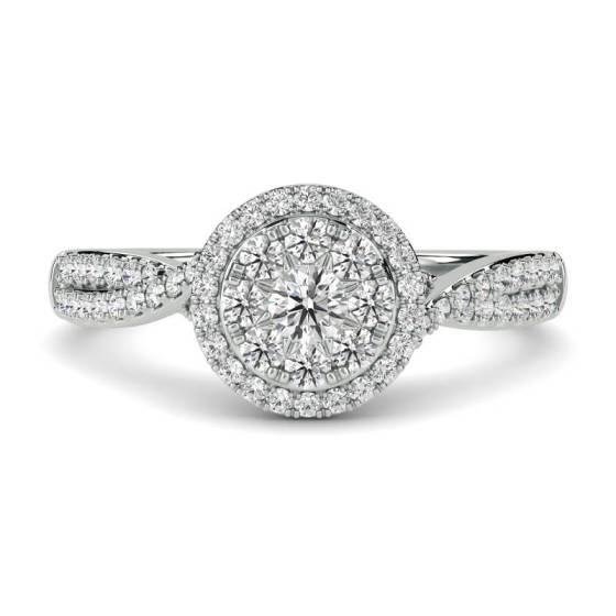 0.50ct VS/F-G Round Cut Natural Diamond Cluster Ring