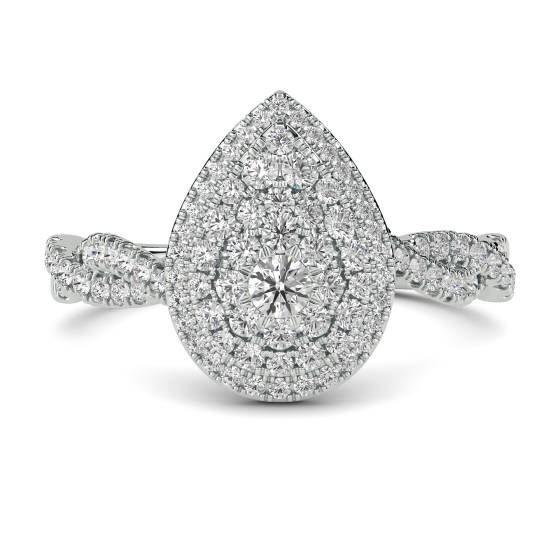 0.50ct VS/F-G Round Cut Natural Diamond Cluster Ring