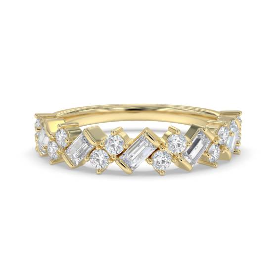 0.75ct Baguette And Round Diamond Asymetric Eternity Ring