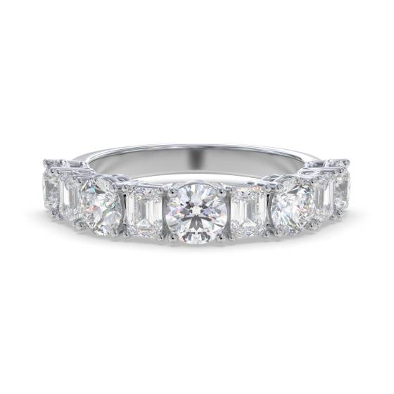 1.70ct Round And Emerald Diamond Eternity Ring