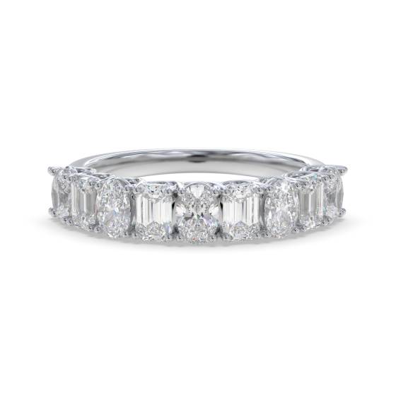 2.10ct Oval And Emerald Diamond Eternity Ring