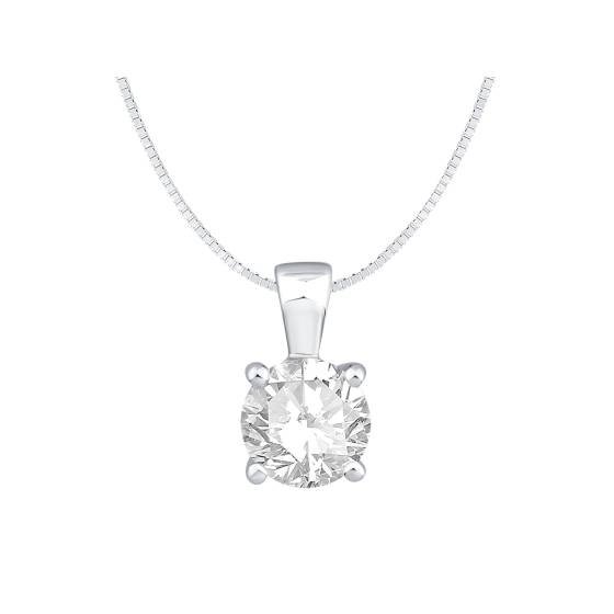 1.04ct VVS/D-E Round cut Lab Grown Diamond Solitaire Pendant