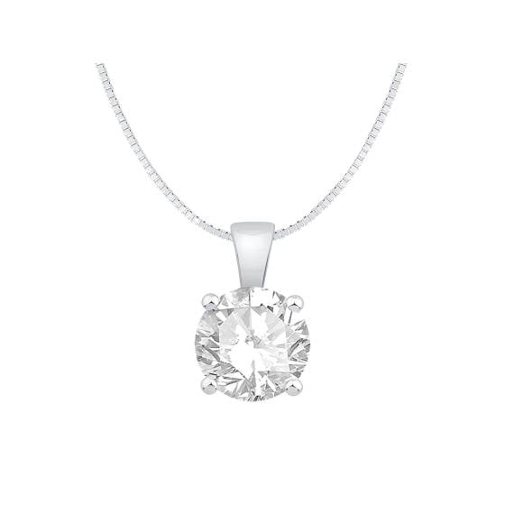 1.50ct VVS/D-E Round cut Lab Grown Diamond Solitaire Pendant