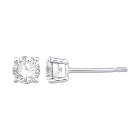 1.06ct VVS/E-F Round Cut Natural Diamond Stud Earrings