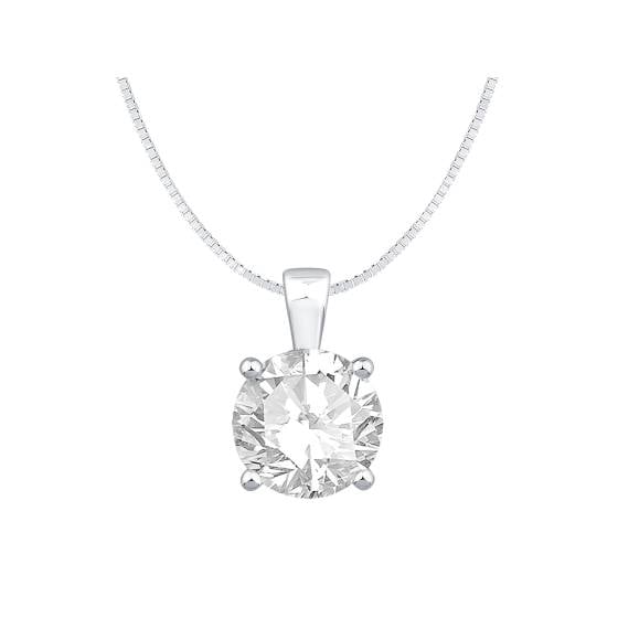 2.00ct VVS/D-E Round cut Lab Grown Diamond Solitaire Pendant