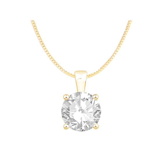 2.00ct VVS/D-E Round cut Lab Grown Diamond Solitaire Pendant
